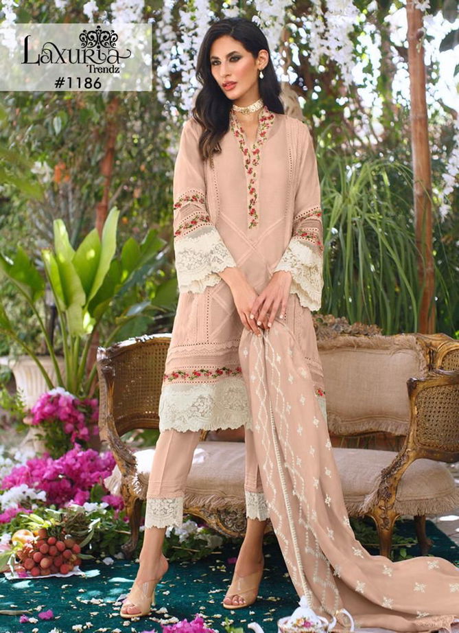 Laxuria Trendz 1186 New Exclusive Wear  Georgette Top Pant And Dupatta Readymade Collection